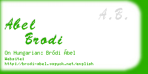 abel brodi business card